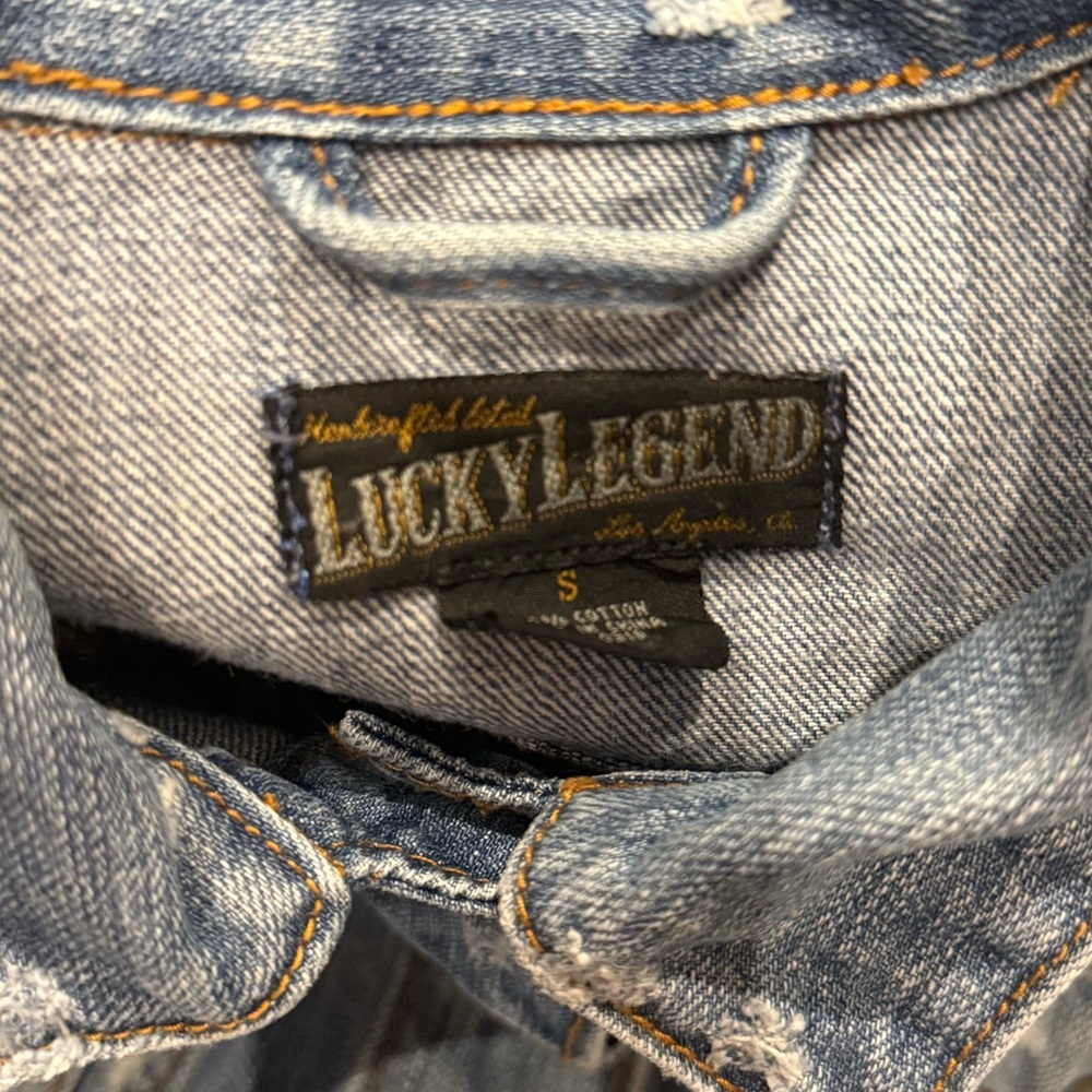 Vintage Lucky Brand denim Jean Jacket, S, women’s distressed - Picture 10 of 12